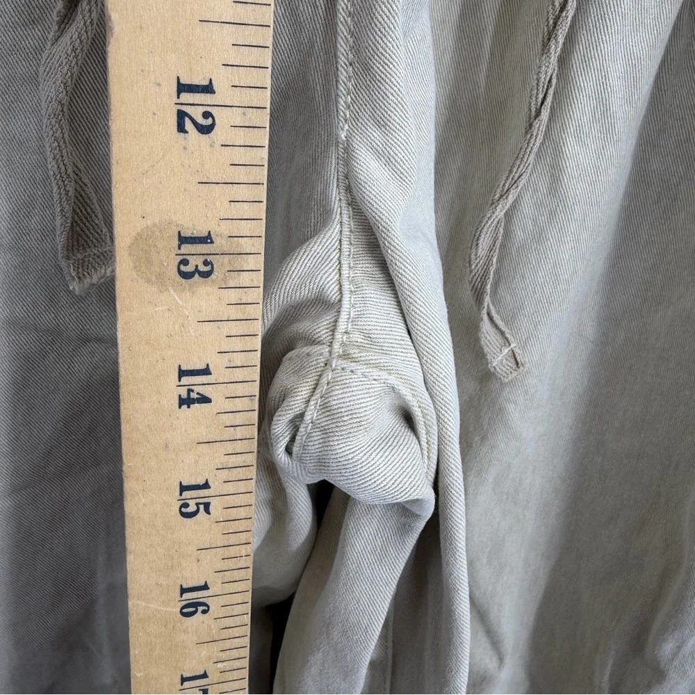 FREE PEOPLE AFTER LOVE CUFF wide leg‎ PANT sz M beige